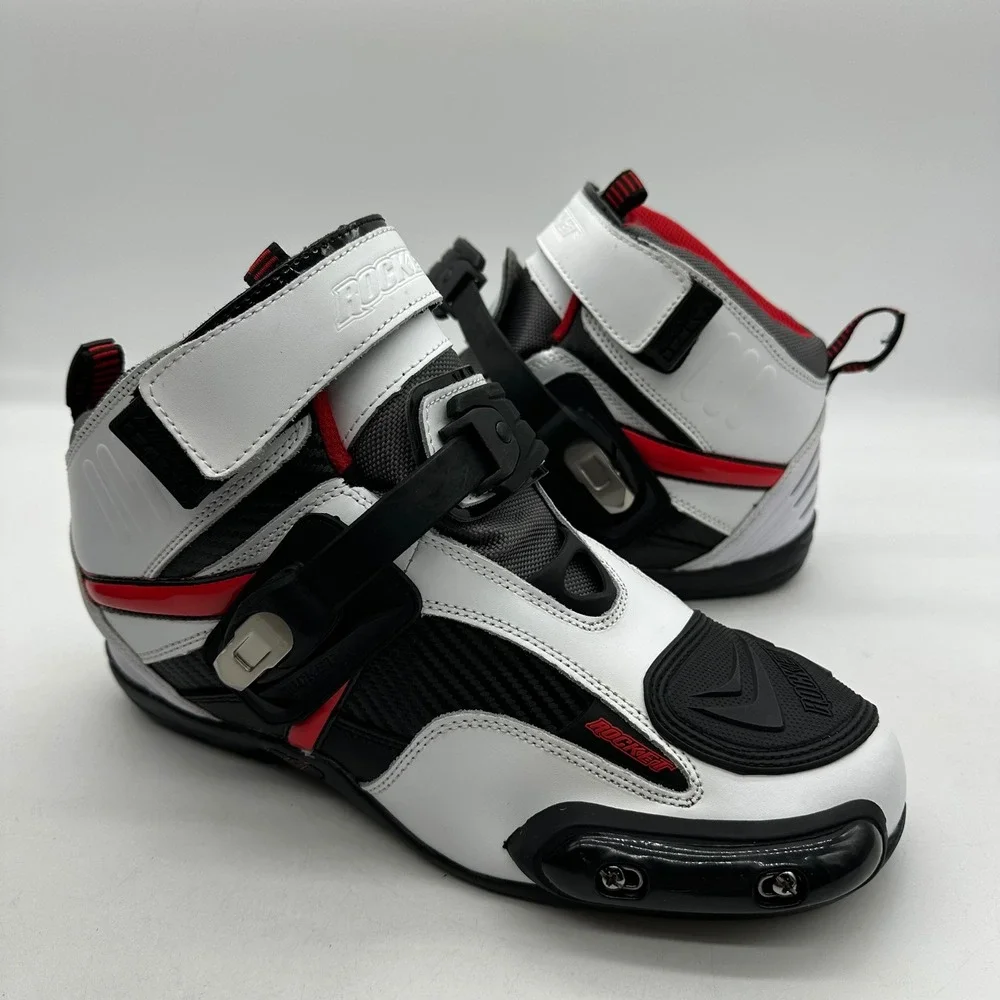 Joe Rocket 1387-3011 Mens 11 White Atomic Motorcycle Riding Boots Broken Strap